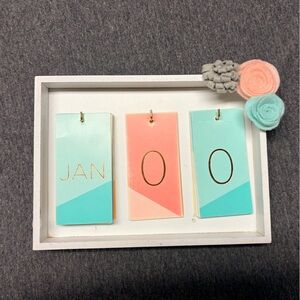 Pastel Desk Calendar with Gold Accents
